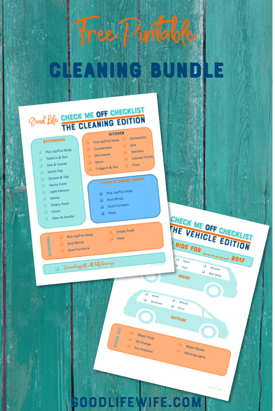 Get your free, printable Cleaning Bundle to help you stay on track after you've used this practical 4-Day Plan to Get Your House Completely Clean.