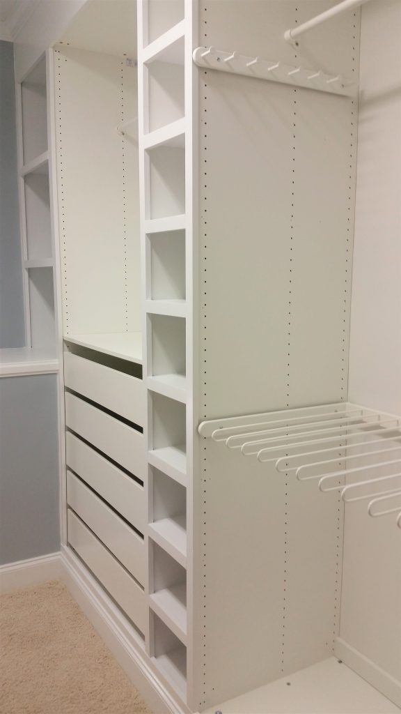 The ultimate Ikea PAX wardrobe hack! I used Ikea PAX to make custom built-ins for my master closet and the results are amazing. The closet is now beautifully organized.