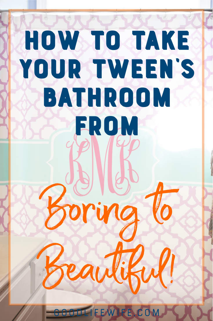 Update your tween's bathroom décor! Simple ideas for color inspiration, DIY projects and pretty design you can both agree on.
